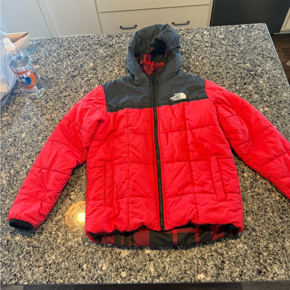 The North Face Kids Two-Tone Red and Black Puffer Jacket